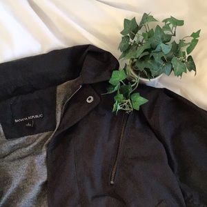 banana republic swede black bomber jacket